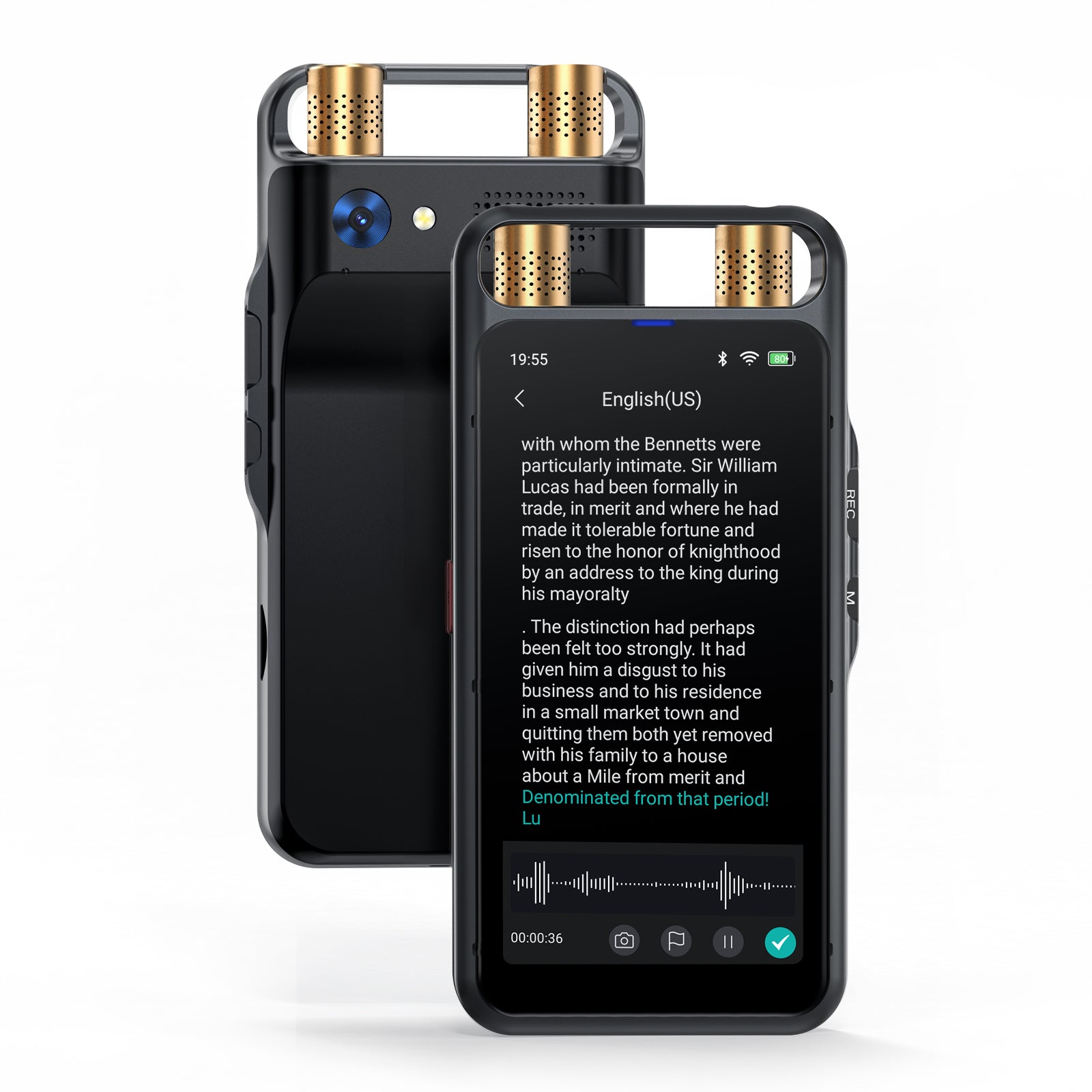 VORMOR M5 AI Voice Recorder with Playback, Digital Voice Recorder with Transcription to Text, Summary, Translation, Full Touchscreen Recorder Device for Meetings, Lectures, Interviews
