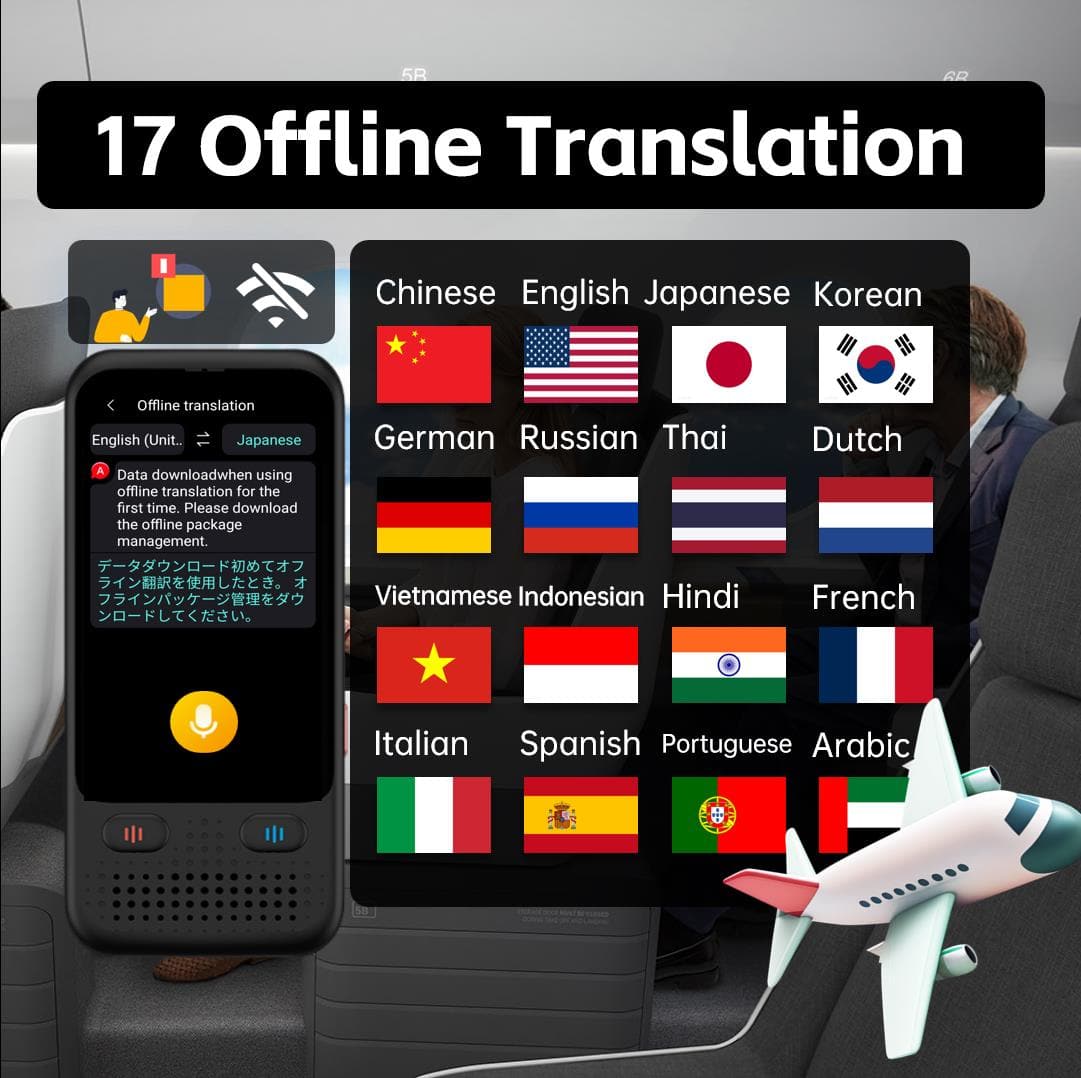Vormor Z5 Language Translator Device No WiFi Needed, Two-Way AI Voice
