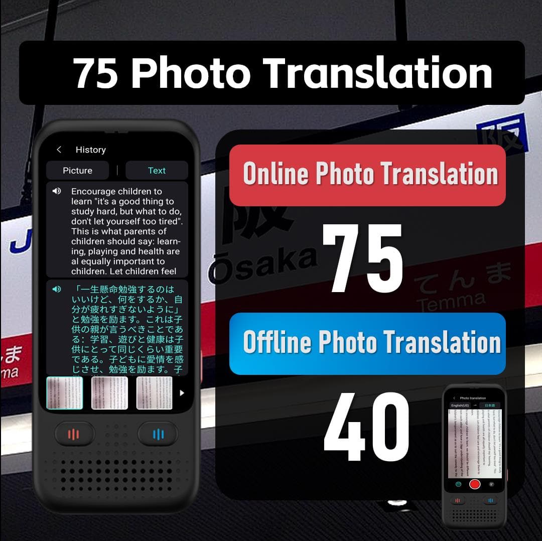 Vormor Z5 Language Translator Device No WiFi Needed, Two-Way AI Voice
